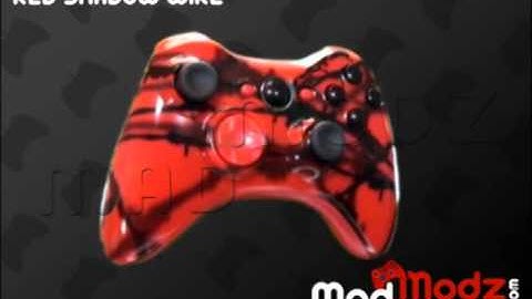 Red Shadow Wire Custom XBox 360 Shell - Game Controller Mod