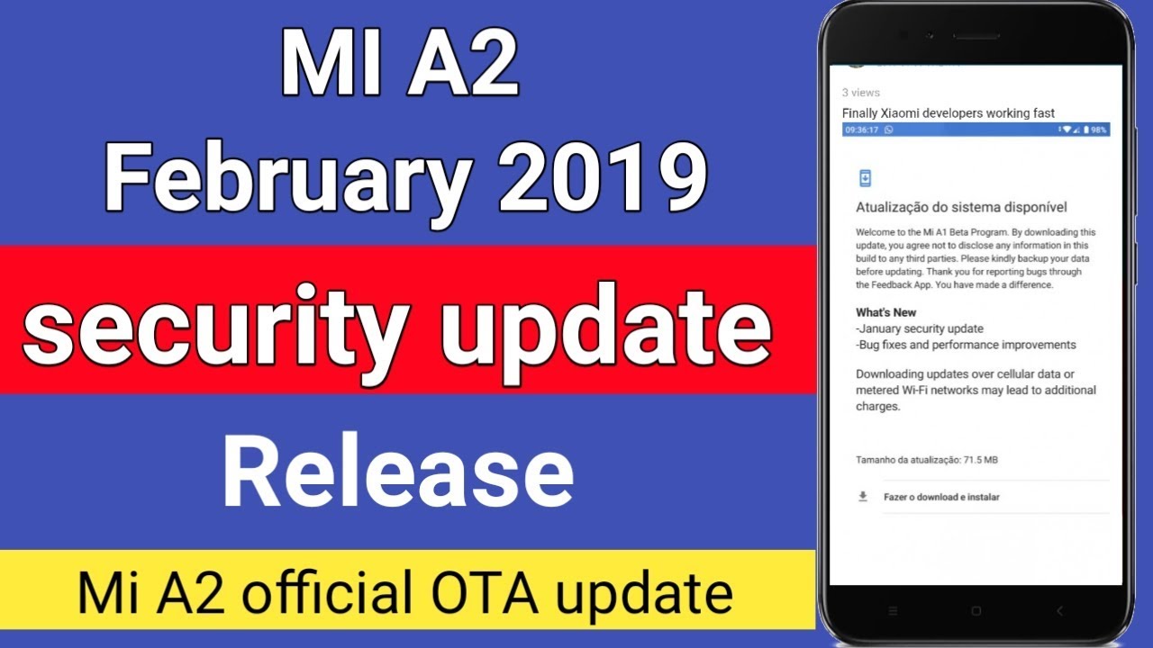 MI A2 receive February Update | MI A2 update mil gaya vtech appareil photo