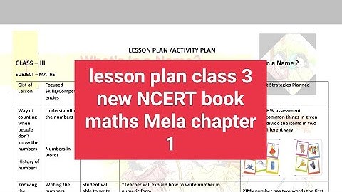 lesson plan class 3 new NCERT book maths Mela chapter 1#lessonplanforteachers #chapter1#mathsmela