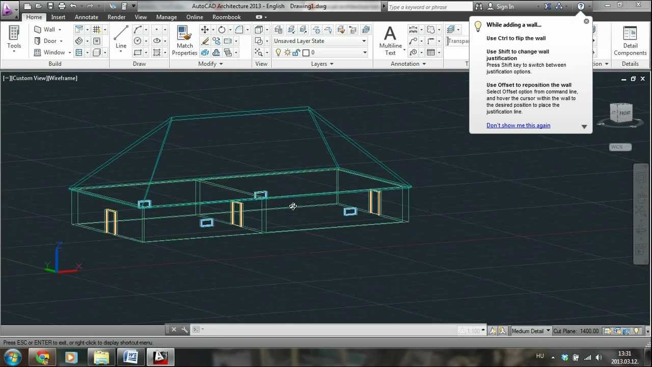 AutoCAD Architecture 2013 Tutorial for beginners 