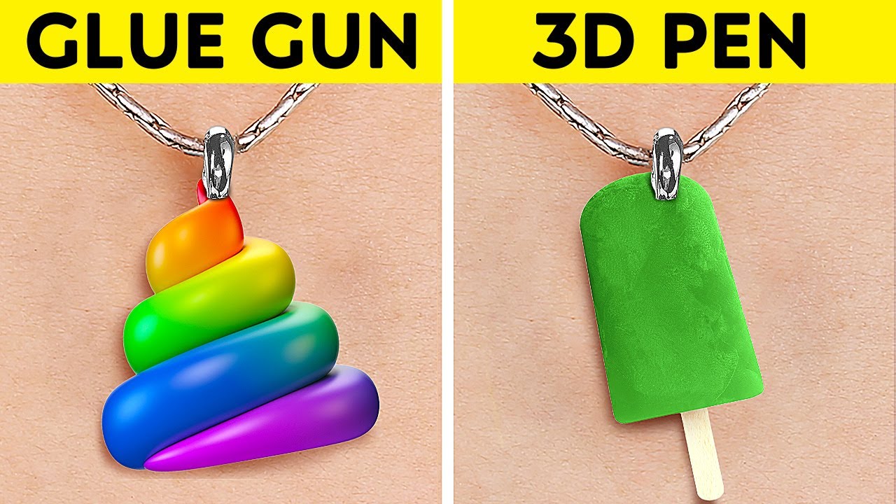 GLUE GUN vs 3D PEN! Amazing DIY Jewelry and Mini Crafts