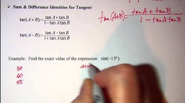 Sum and Difference Identities for Sine and Tangent