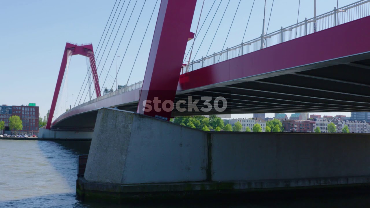 Willemsbrug Bridge Spanning The Nieuwe Maas In Rotterdam, Netherlands