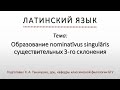 Латинский язык. Lingua Latina. Образование nominatīvus singulāris существительных 3-го склонения