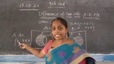 9th STD / SET LANGUAGE / SET OPERATIONS / Differences of Two Sets