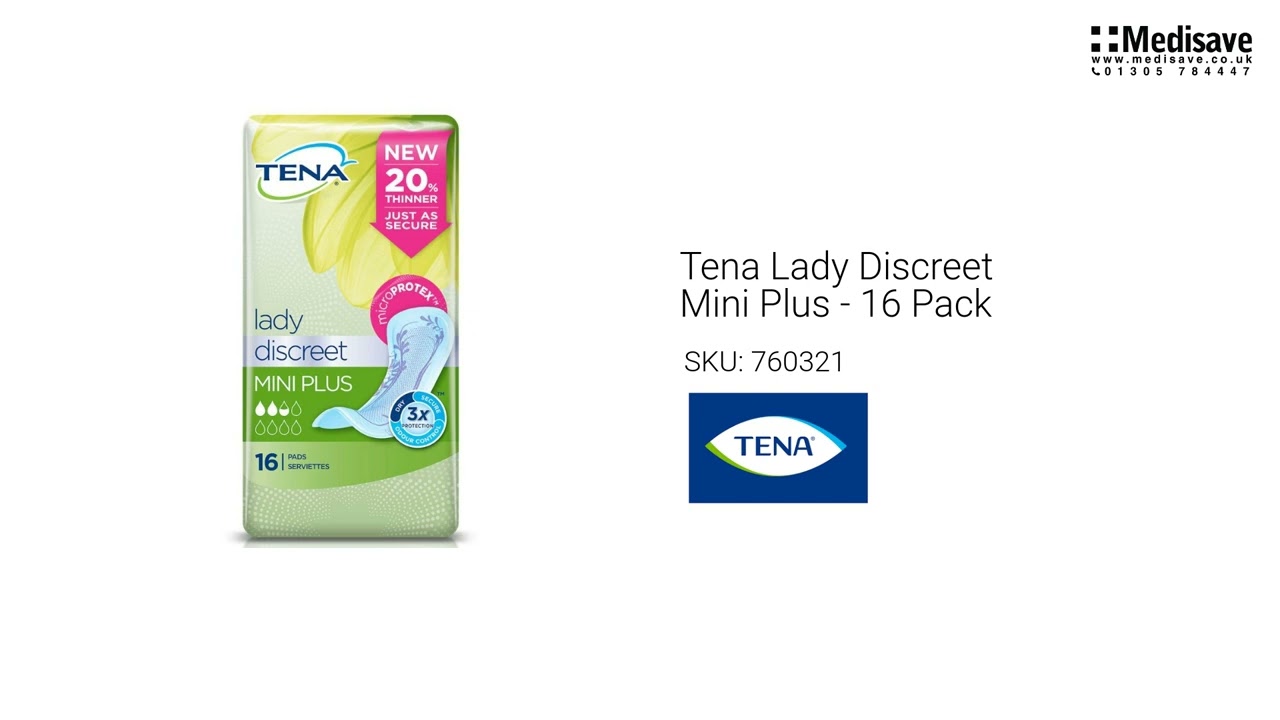 Tena Lady Discreet Mini Plus 16 Pack 760321 - YouTube