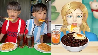 @Anh xí muội bắt chước trò chơi Ăn mì tương đen 🍝 Mega Mukbang 🍝 Muội Vlog