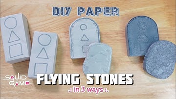 DIY Paper Flying Stone from Squid Game | How I make 🪦Biseokchigi🪨 stones out of paper