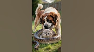 A St. Bernard rescued a kitten from a python attack. #Wildlife #WildlifeRescue