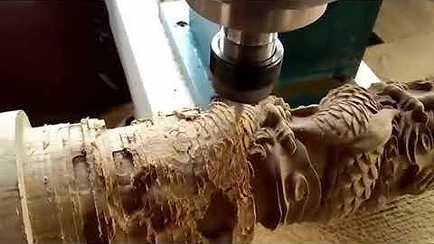 3D Wood CNC Router for wooden dragon column carving