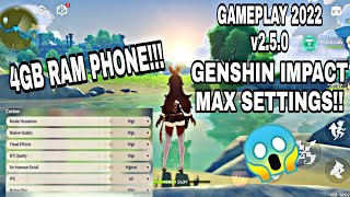 4gb Ram Phone Handles Max Settings in Genshin Impact updated v2.5.0 Gameplay 2022