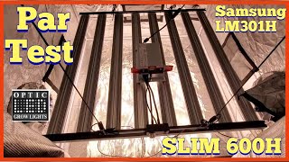 Slim600h Par Meter Testing @12" hanging height - 600 watt LED Grow Light - Review & Testing
