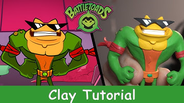 How to make a Rash Sculpture from Battletoads 2020 with Polymer Clay (CosClay) #battletoads #clayart
