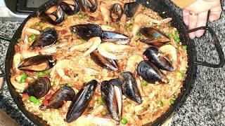 #بايلا الإسبانية# بالحوت الذ منها ماكاين مرحلة بمرحلة#paella de marisco# paso a paso#