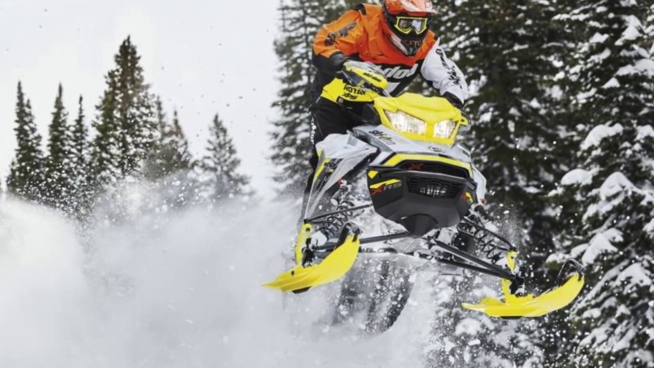 2018 Ski Doo MXZ® X RS® Ice Ripper XT 1 25 Adj Pkg  Rotax® 850 E TEC® Hyper Silver & Sunburst Yellow