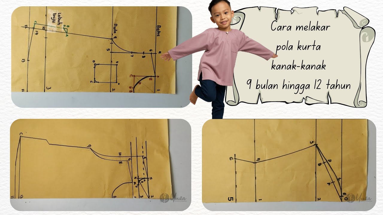 Cara buat pola kurta kanak-kanak | How to Make a Children’s Kurta Pattern