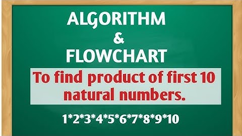 Write algorithm to find product of first 10 natural numbers. Draw flowchart for it.