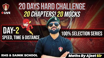 Math Class 6 Sainik Coaching | RMS & AISSEE School | Speed Time & Distance | Mock Questions