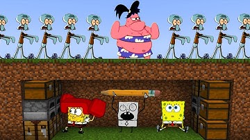 3 SpongeBob Speedrunners VS 11 Hunters