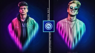 Photoshop Touch : Neon Trangel Concept | Neon Triangle Pop Out Photo Effect Ps Touch Tutorial |