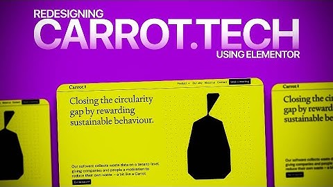 Wordpress Tutorial: How to use elementor to design a dynamic website like Carrot.tech