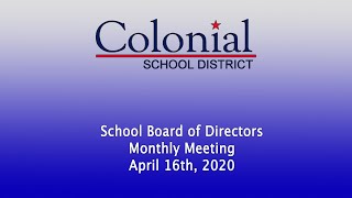 School Board Meeting - 4/16/2020