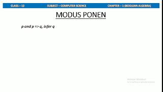 BOOLEAN ALGEBRA | MODUS PONEN RULE PROVING