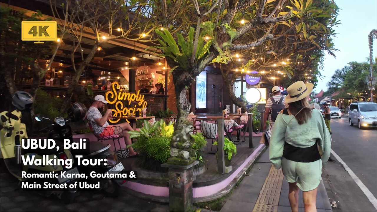 UBUD, Bali Romantic 4K Walking Tour Around Monkey Forest, Karna, Hanoman, Goutama & Main Street 2026