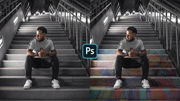 How to add paint to the stairs using "Vanishing Point" in Photoshop