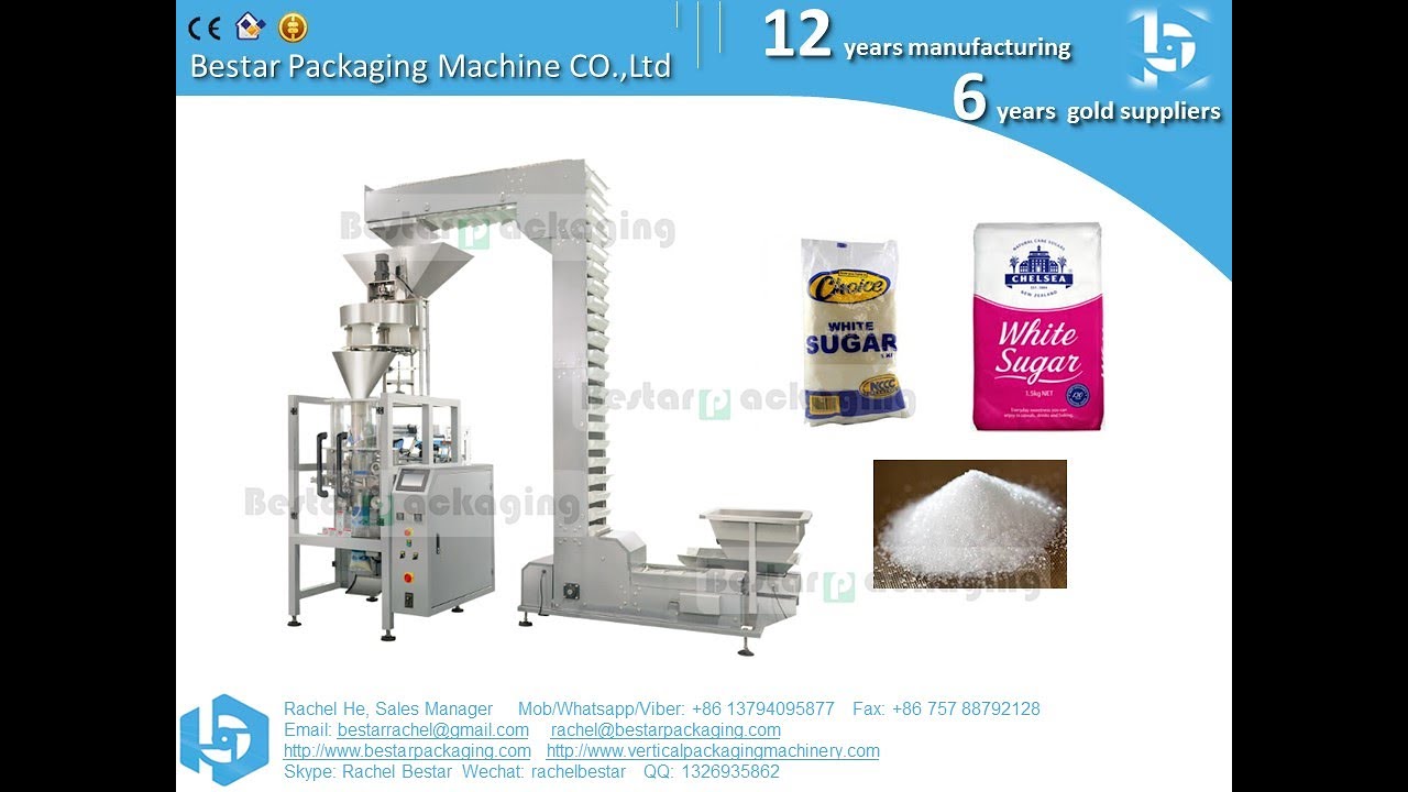 VFFS vertical packaging machine with multi heads weigher for rice packing