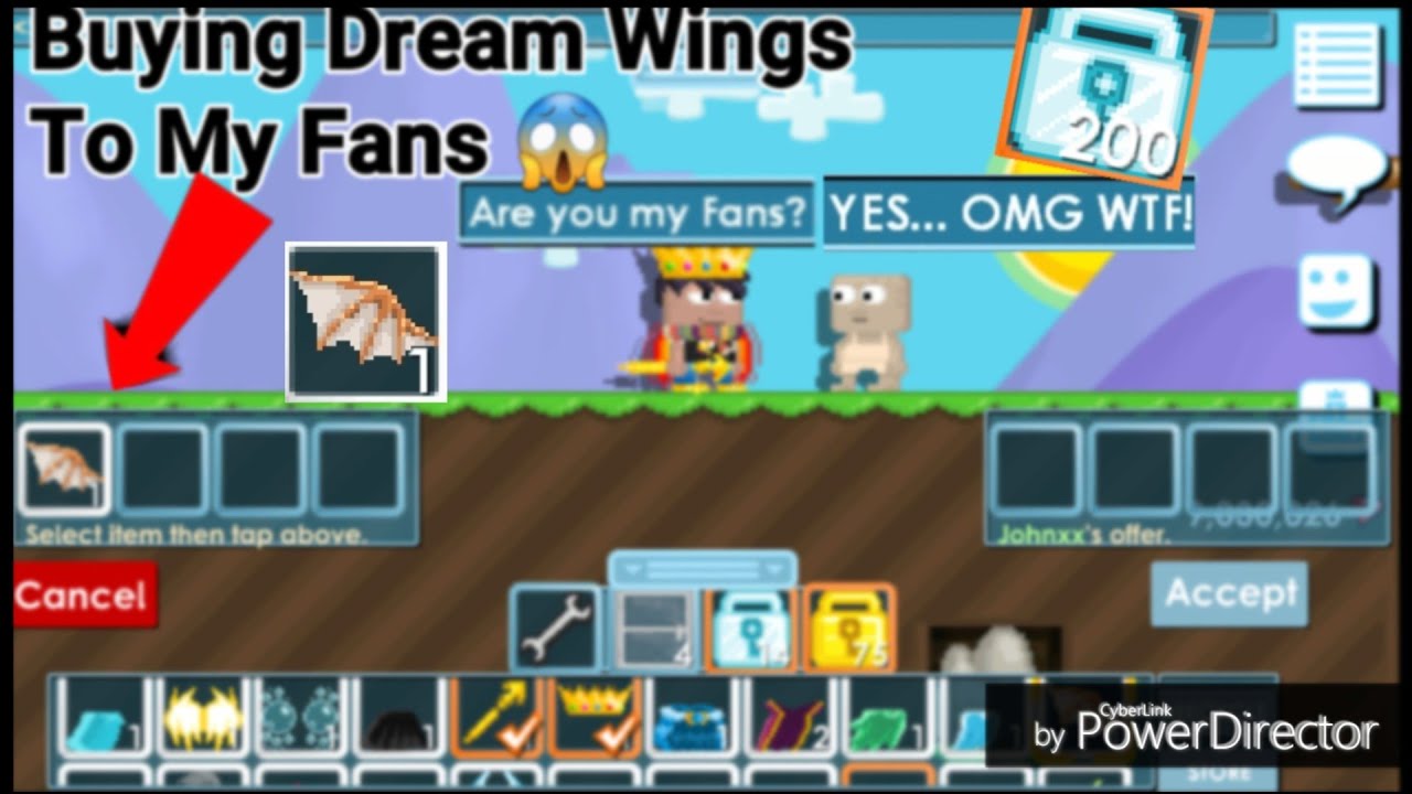 Growtopia - Buying Dream Wings To Fans! On Growtopia! ( DA VINCI WINGS?! ) OMG!