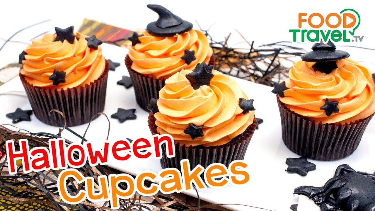 ฮาโลวีนคัพเค้ก Halloween Cupcakes | FoodTravel ทำเค้ก