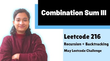 Combination Sum III | Leetcode 216 | Backtracking | Day-10