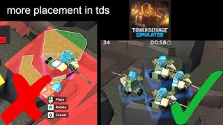 more basic placement in tower defense simulator roblox