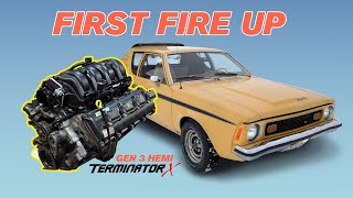 Getting our Gen 3 HEMI fired up for the first time! 1973 AMC Gremlin build  - Terminator X setup