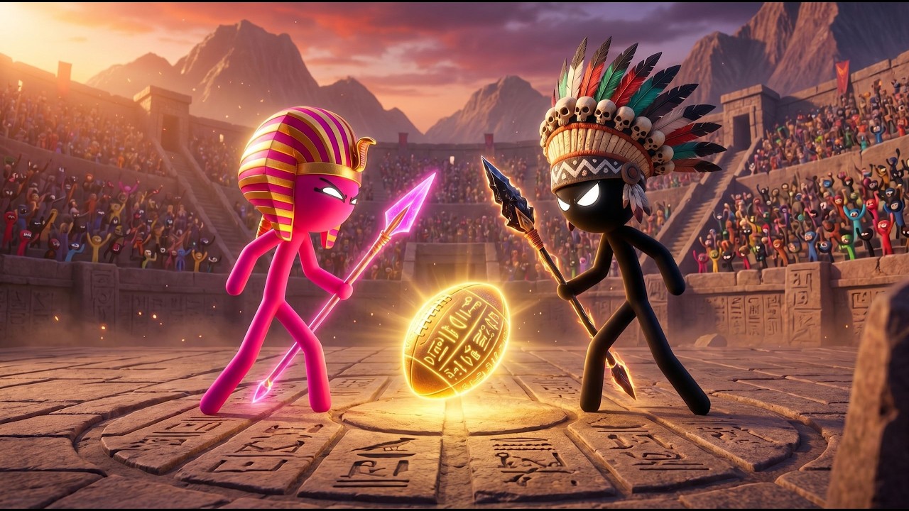 STICKMAN Ancient Football Battle! Pharaoh vs Aztec 2026 - YouTube