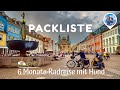 Packliste Fahrradreise mit E-bike und Hund (#49) inkl. Gewichte: 6 Monate Europa