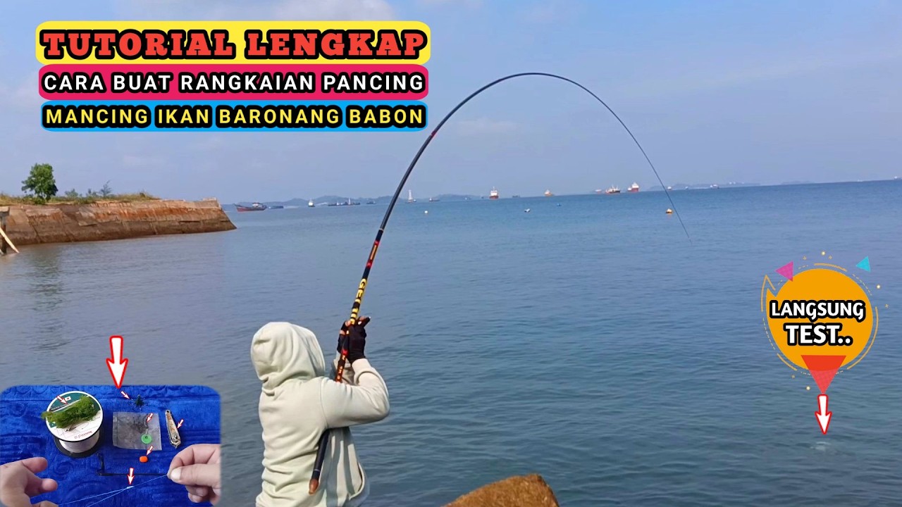 Cara Membuat Rangkaian Pancing Untuk Mancing Ikan Baronang Babon Besar