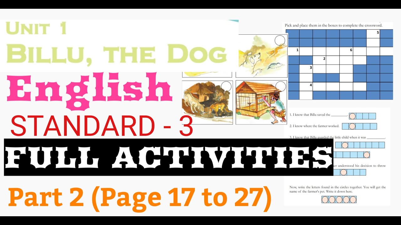 Class 3 English Chapter 1 Activities | Billu The Dog Activities | Billu the dog activities part-2