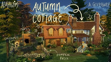 sleep while i build a cozy fall cottage in the sims 4 & GIVEAWAY🐑🍎🥧long play with commentary