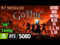 Gothic 1 Remake, RTX 5080 + Ryzen 7 9850x3D, 1440p, 4K Benchmark