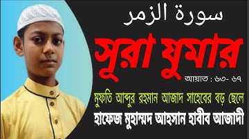 সূরা যুমার | سورة الزمر | Surah Jumar | হাফেজ মুহাম্মদ আহসান হাবীব আজাদী | অসাধারণ কুরআন তিলাওয়াত