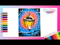 Cómo dibujar un PAISAJE NOCTURNO (Lámpara) con óleo pastel - Paso a paso