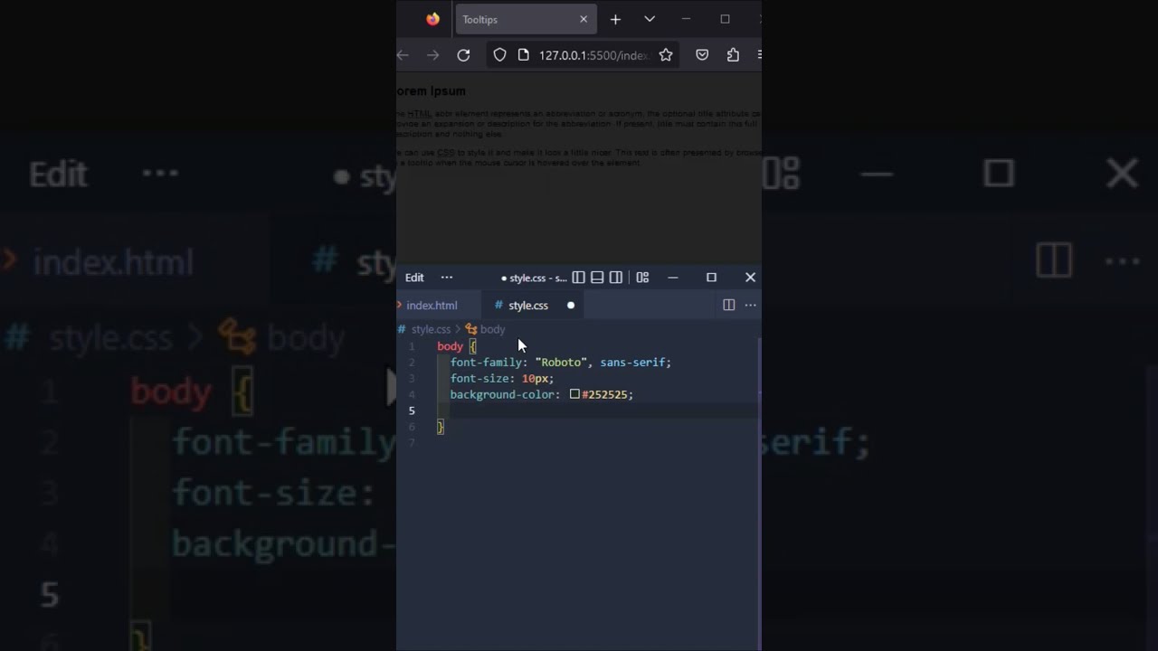 Tooltips Htmltutorial Css Shorts
