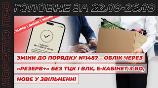 картинка: Зміни до Порядку №1487 – облік через «Резерв+» без ТЦК і ВЛК, е-кабінет з ВО, нове у звільненні