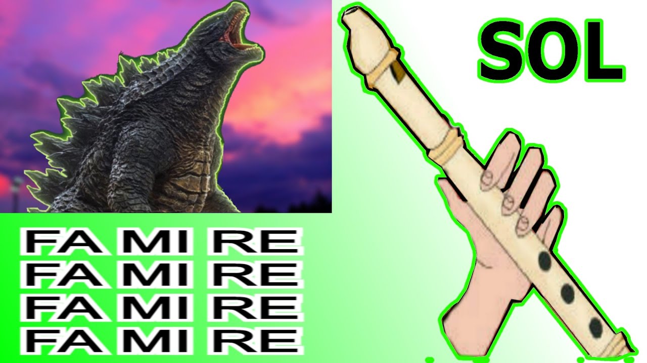 GODZILLA´S THEME, flauta dulce fácil, flauta doce, flauto dolce, easy