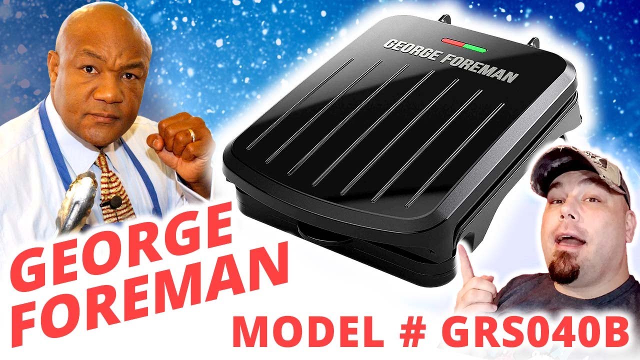 George Foreman GRS040BC 2-Serving Classic Plate Electric Indoor Grill and Panini Press - Black with Copper Plates