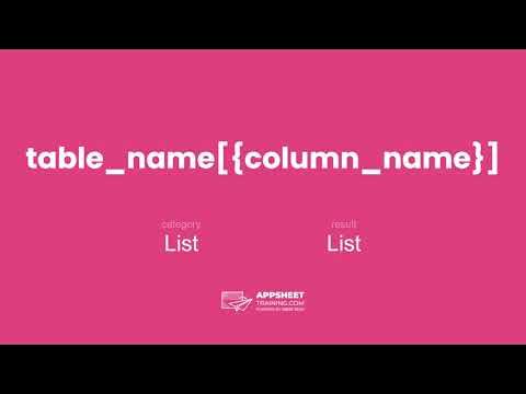 AppSheet table name{column name} Expression - YouTube