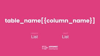 AppSheet table name{column name} Expression
