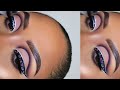 CUT CREASE WITH GLITTER EYELINER MAKEUP TUTORIAL